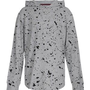 NWT BIG Boys Tuscan Splatter Print Long Sleeve Jersey Knit Hoodie - Gray